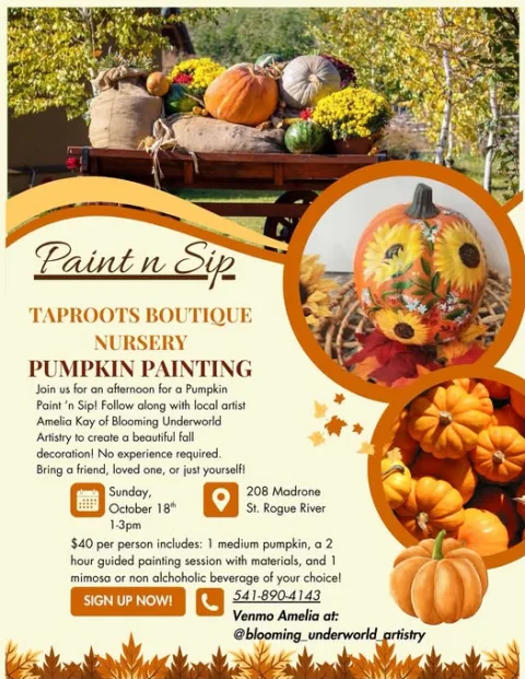 Pumpkin Painting Paint 'n Sip