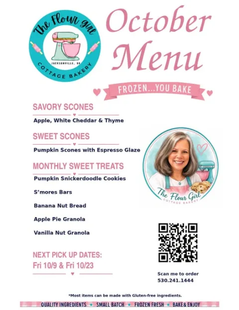 The Flour Girl Cottage Bakery October Menu