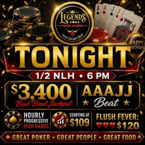 Legends 5 Card Draw Poker Tournament
