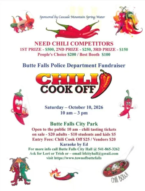 Butte Falls Police Department Chili Cook Off Fundraiser