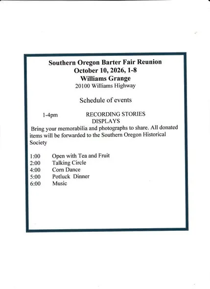 Southern Oregon Barter Fair Reunion